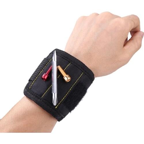 20cm Polyester Super Strong Magnetic Wristband Portable Tool Bag Electrician Wrist Tool Belt Screws Nails Drill Bits