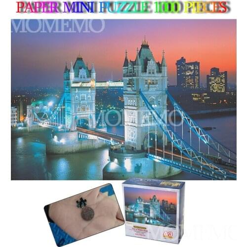 Tower Bridge London 1000 Pieces Mini Jigsaw Puzzle Landscape Paper Puzzle 1000 Pieces Puzzles Toys for Adults Kids Teens Gifts