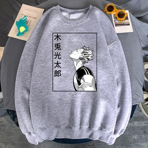 Hoodies Sweatshirts Haikyuu Bokuto Koutarou Print Sweatshirts Fleece Soft Casual Clothes Manga Fashion Hip Hop Men Streetwear