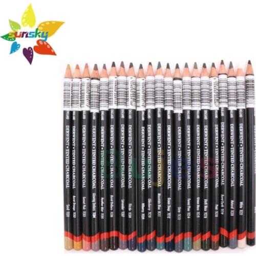 UK Derwent Tinted Charcoal Pencil Natural color charcoal pen Water soluble pencil Halo dyeing professional art supplies