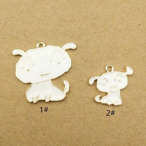 10pcs enamel dog charm animal for jewelry making crafting earring pendant necklace and bracelet charms