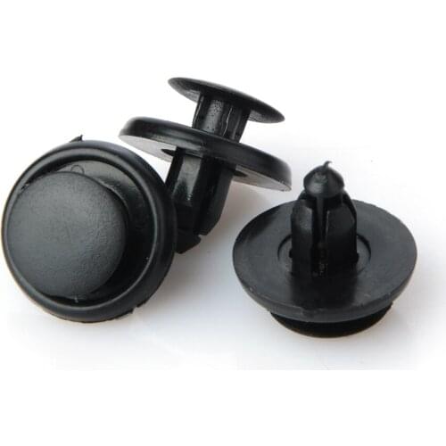 100PCS 7mm Car Fastener fit Hole Black Push Retainer Rivets Clips for Toyota Automobile Door Bumper Fender Cover Trim Clips