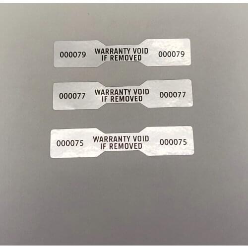 1000pcs SECURITY WARRANTY VOID IF REMOVED STICKERS SEALS With Serial Number 50 x 10mm