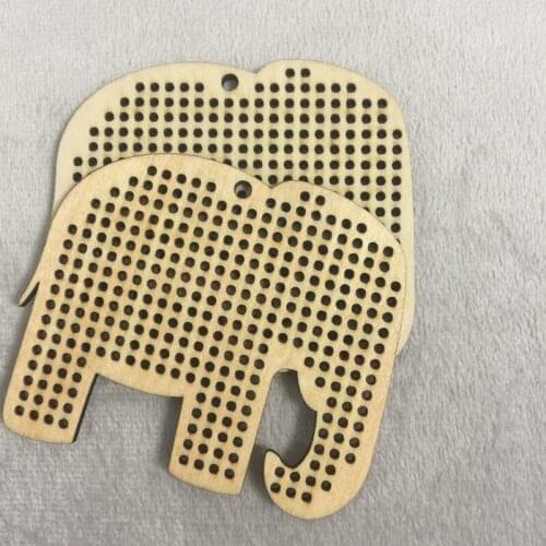 20pcs free shipping animal elephankeychain laser cut wood crafts diy wood cross stitch blank kit christmas wooden hanging crafts