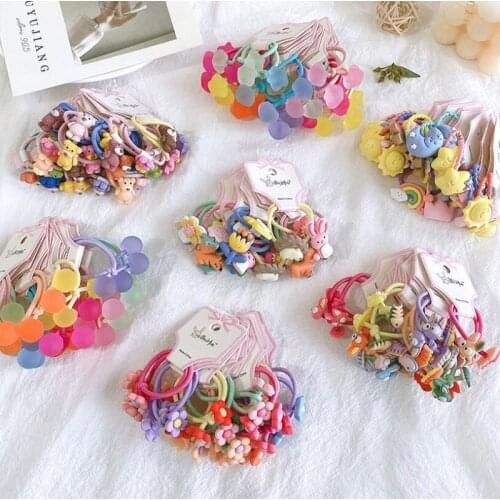 20pcs in) Kids Mini Cute handmade knotted Hair Ties Bands super Stretch Elastic Ponytail Holder Hair Accessories for Girls