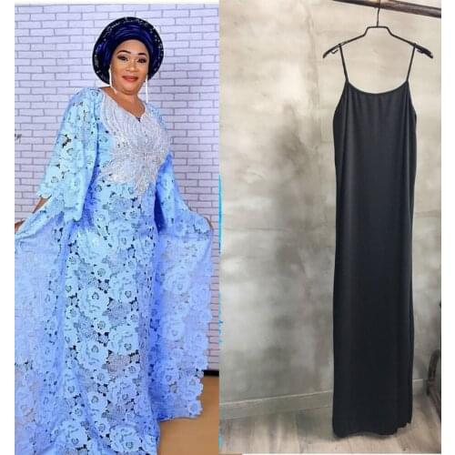 Super size African dresses for women Dashiki Boubou fashion Water-soluble lace loose skirt beaded embroidery long