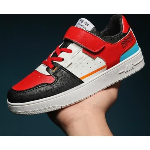 Brand Boys High Quality Leather Skateboarding Shoes Non-slip Girls Kids Sneakers Flat Rubber Children Sport Shoes Girl Boy 2021