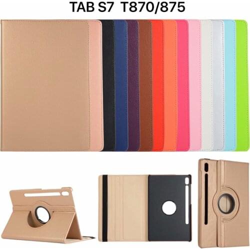360 Degree Rotating Flip Leather Cover For Samsung Galaxy Tab S7 11 SM-T870 SM-T875 T870 T875 Tablet Funda Capa Case +Film +Pen