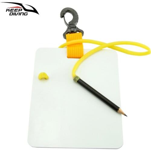 KEEP DIVING Underwater Writing Slate Diving Wordpad Gear Board with Swivel Clip and Pencil for Water Sports Diving Swimming