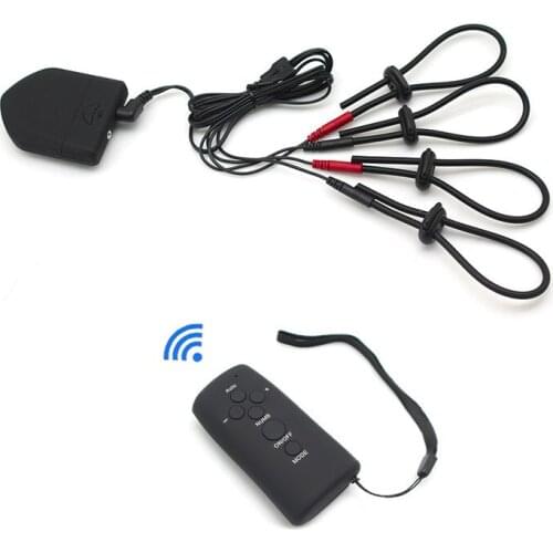 Electric Stimulate Enlargerment Cock Ring Male Electro Shock Chastity Device Penis Rings Medical Themed Sex Toys For Man