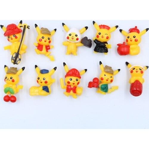 60Pc/Lot (6Set) DIY Music 5cm Pikachu PVC Figure Home Car Cake Decoration Figure Toy Kids Collection Gift Toy