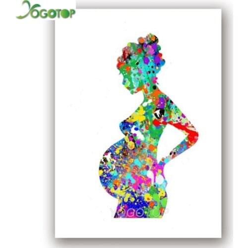 Round diamond embroidery Pregnant Woman diamond painting 5D square by hand 3d picture rhinestone medical obstetric gift YY4517