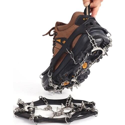 Ice And Snow Non-Slip Shoes Overshoes Hiking Spikes Crampons Stainless Steel Outdoor 11 Tooth Ice Catch Climbing Ski