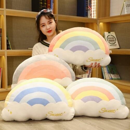 New Cute Sky Series Plush Toys Baby Sleeping Pillow Stuffed Soft Star Rainbow Clouds Heart Cushion Room Decoration Girl Gifts