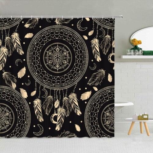 Personality Creative Mandala Dream Catcher Shower Curtain Polyester Fabric High Quality Bath Screen With Hooks Decor 3D Printing