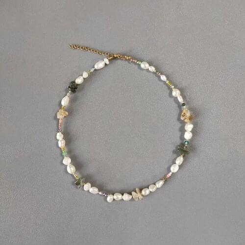 Fashion Accessories Natural Pearl Crushed Stone Beaded Necklace Charm Beautiful Ladys Exquisite Choker Trend High-end Wedding