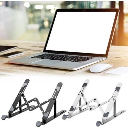 Laptop Stand Portable 7 Levels Adjustable Notebook Computer Holder Heat Dissipation Foldable Bracket With Non-slip Silicone