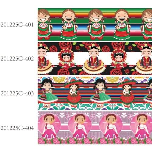 50 yards/lot) Hot sale listones 38mm Mexico VIVA printed grosgrain ribbon
