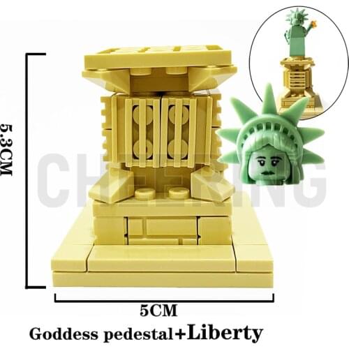 Building Blocks Libertys With Base 11CM High Famous landmarks of New York Model Children Toy KF2118A