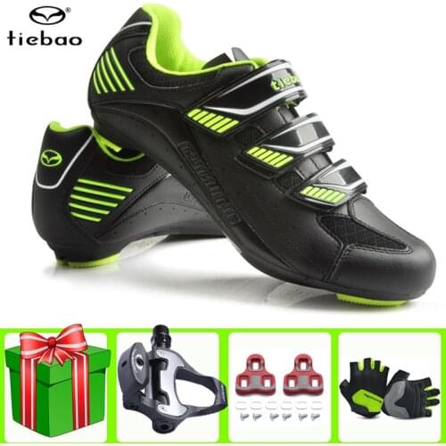 TIEBAO Racing Road Bike Cycling Shoes Ultralight Breathable Bicycle SPD-SL Shoes Pro Self-Locking Men Sneakers Women Unisex