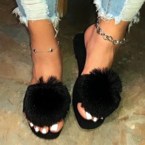 Flock Slippers Women Flat Open Toe Slippers Ladies Casual Household Shoes Pantuflas De Mujer Woman Slippers Chanclas Mujer