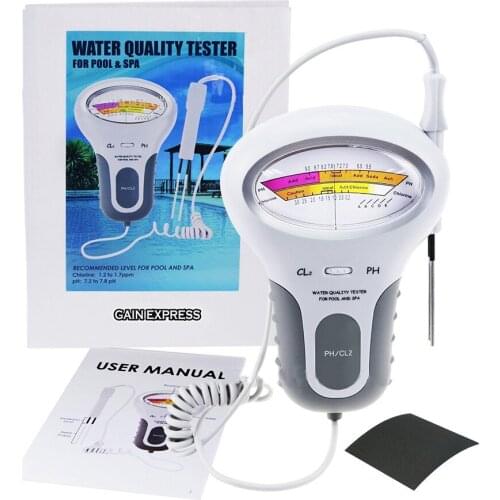 PC102 Swimming Pool Water Quality Tester PH Value Tester 2 in 1 PH and Chlorine Level CL2 Portable
