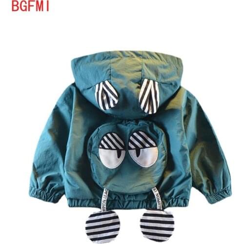 Baby Boys Girls Double Zip Hoodie Coat 0-7 Yrs Old Simple 2020 New Cartoon Embroidered Eyes Childrens Jacket Unisex Kids Jacket