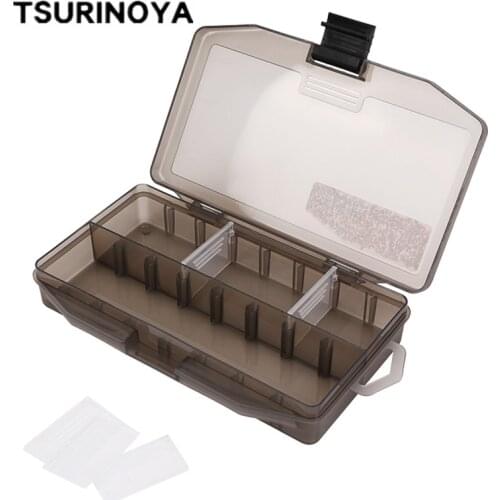 TSURINOYA Fishing Tackle Box Storage Trays with Removable Dividers Fishing Lures Bait Hooks Accessories Storage Organizer Box