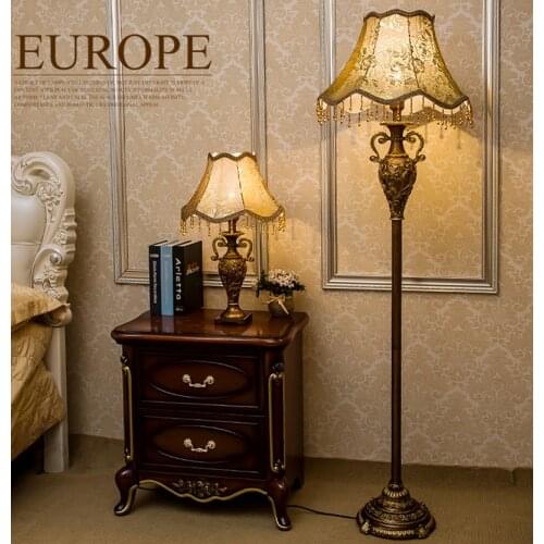 Resin Vintage Led Floor Lamp Classical Pastoral Styl Led Bulb Lamp E27 E26 110V 220V Floor Lamps for Living Room Lamp