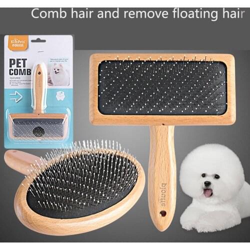 High Quality Beech Straight Handle Pet Comb Clean And Beauty Brush Open Knot Comb Dog Pet Cat Grooming Comb