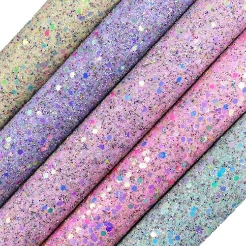 30X134cm Roll Colorful Big Hexagonal Pink Chunky Glitter Fabric Leather New Arrival For Bows Earring Home Decoration Craft AY334
