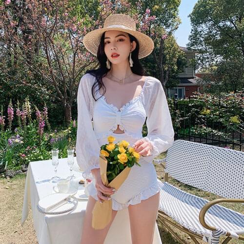 YM White Swimwear