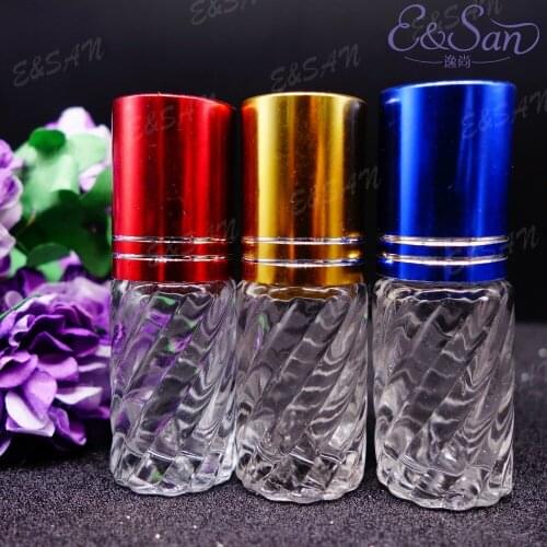 Z05-5ML Twill Roll On Transparent Glass Cosmetic Perfume Bottle Empty Oil Sample Bottle 100pcs/lot
