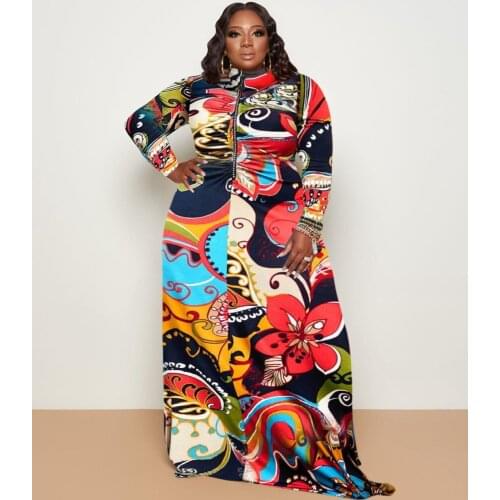 2021 Spring Free High-end Plus Size Elegant Colorful Chiffon Dress Full Sleeve Bow Womens High Waist A-Line Maxi Dress