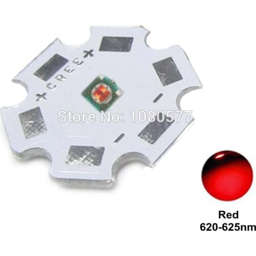 10pcs-50pcs Cree LED XPE XP-E R3 1W-3W High Powr LED Red 620nm Green 520nm Blue 460nm 3535 SMD Chip with 20mm 16mm Heatsink