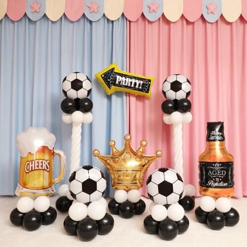 10pcs/set Football Soccer Theme Party Balloons Whisky Bottle Cup Foil Balloon For Man Boys Birthday Games Party Decor Supplies