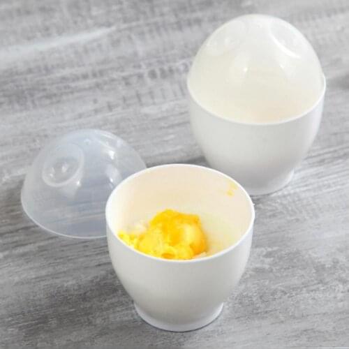 2Pcs Egg Poacher Reusable Easy to Clean Egg-shaped Microwave Heat Resistant Egg Cooking Cup for Home