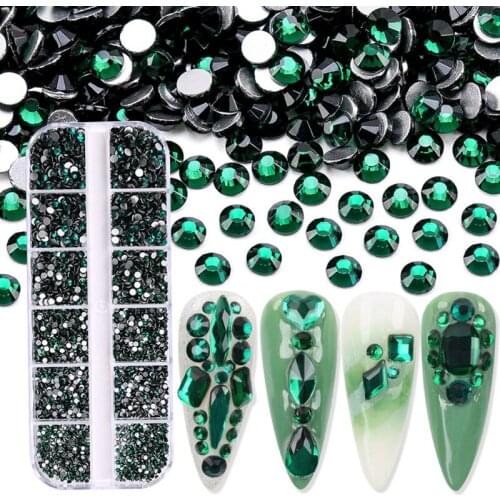 27RC 1.6mm-3mm Rhinestones Nail Crystals AB Nail Art Rhinestones Round Flatback Glass Gems Stones Beads for Nails Decoration