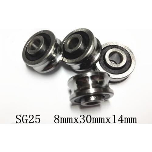 5pcs SG25 U groove bearing 8mmx30mmx14mm double row sealed ball bearing for 10mm linear guide rail