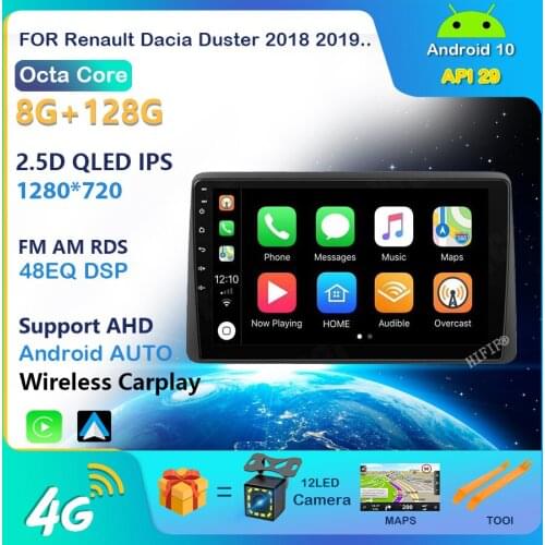 For Renault Dacia Duster 2018 2019 ARKANA-2019 2 Din Android 10.1" Car Radio Multimedia Player Navigation GPS Head Unit W" Frame