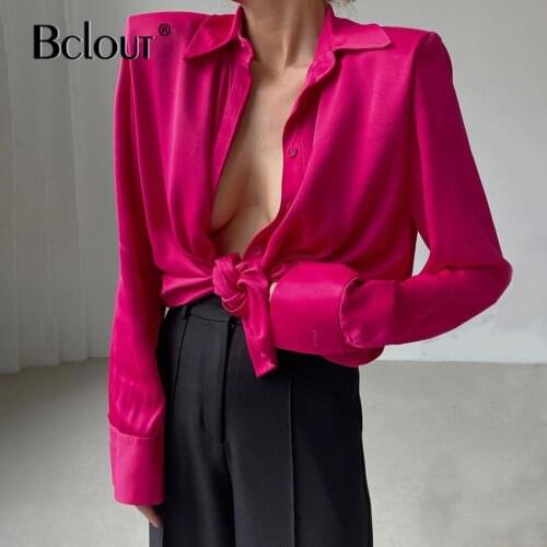 Женские атласные рубашки Bclout China At AliExpress