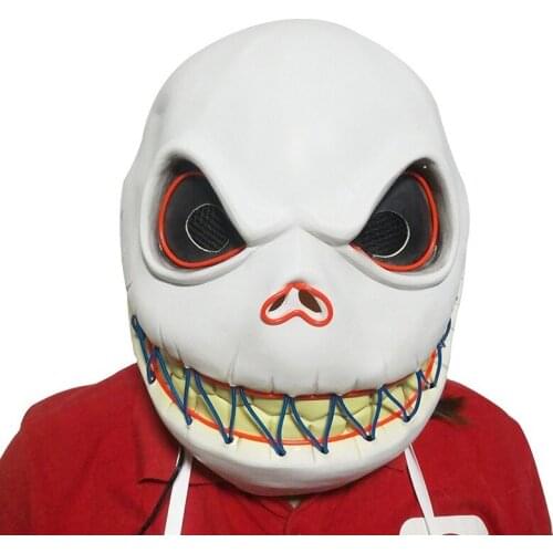 The Nightmare Before Christmas Jack Skellington White Latex Mask Movie Cosplay Props Halloween Party Mischievous Horror Mask