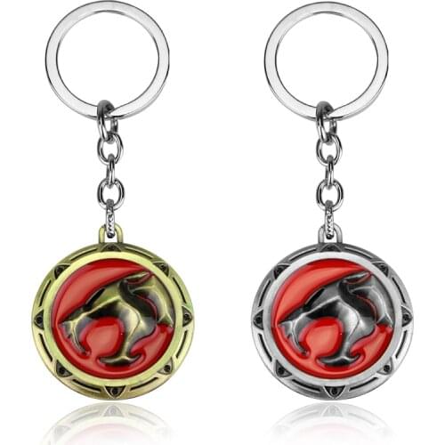 Cartoon TV Jewelry Thundercats Lion Logo Keychain Metal Pendants Car Key Holder