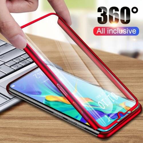 Luxury 360 Full Coverage Phone Case For Huawei Y6 Y5 Y9 Y7 Prime Pro 2019 2018 Honor 10 9 8 Lite 8S 20 With Tempered Glass Cases