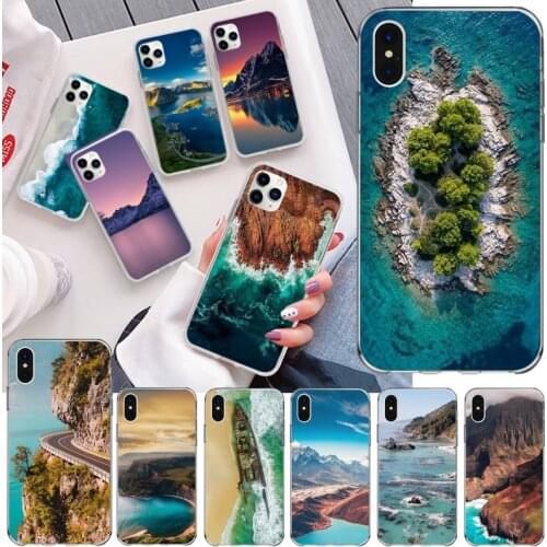 Beautiful mountain sea island Phone Case Cover for iPhone 11 pro XS MAX 8 7 6 6S Plus X 5S SE 2020 XR cover