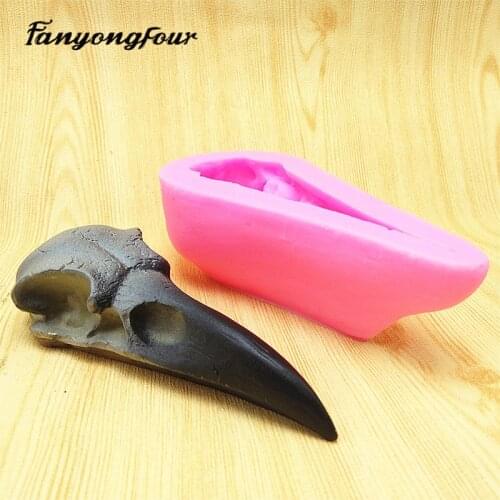 Crow Skull Silicone Mold Resin Gypsum Baking Mold Chocolate Candle Mold