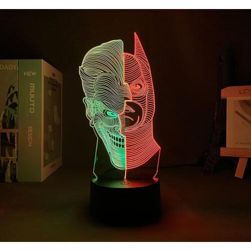 Double color Led Panel Lights Anime Figure Joker Valentines Day Gift For Boyfriend Room Decoration Teenager USB Light