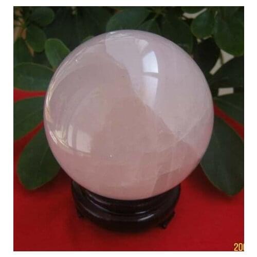 Giant Awesome Rose Quartz Ball 3.9" Inch Pink Sphere Crystal Sphere Orb Reiki With Stand