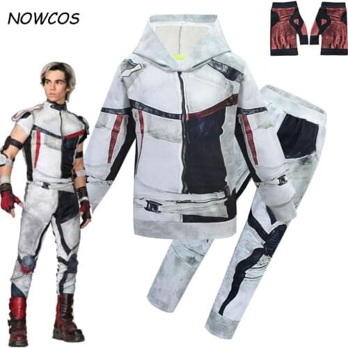 Descendants 3 Hoodie Carlos Cosplay Hip Hop Hooded Sweatshirt Zipper Hooded Hoodie Costume Child boys Sweater suit