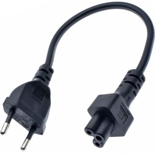 Power Adapter Cord Cable 30cm EU Plug 2 Pin Male To IEC 320 C5 Micky For Notebook Power Supply